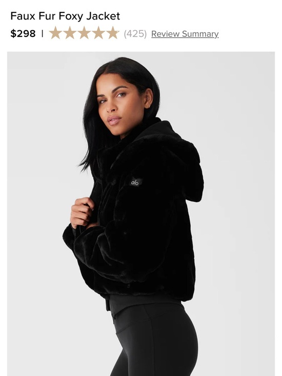 ALO Yoga Jackets & Blazers - ALO black faux fur foxy jacket